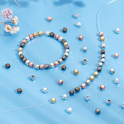 600Pcs 6 Colors Polyhedron Alloy Finding Beads&nbsp;FIND-AR0004-57