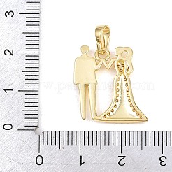 Valentine's Day Brass Micro Pave Clear Cubic Zirconia Pendants&nbsp;KK-H273-43G-03