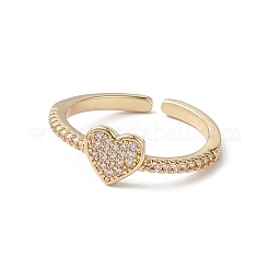 Heart Clear Cubic Zirconia Cuff Ring&nbsp;RJEW-M146-13G