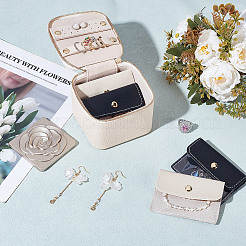 Portable Imitation Leather Jewelry Storage Zipper Boxs with 4 Insert Bags&nbsp;CON-WH0202-001B