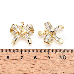Brass Micro Pave Cubic Zirconia Pendants&nbsp;KK-N257-46G