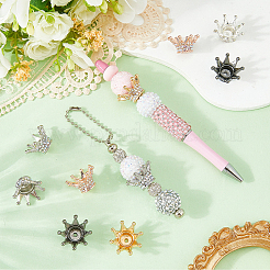 10Pcs 5 Colors Alloy Rhinestone Crown Beads&nbsp;FIND-PA0001-33