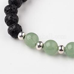 Natural Lava Rock Beaded Stretch Bracelets&nbsp;BJEW-JB02293