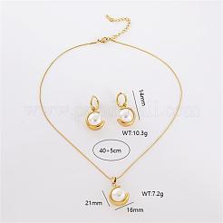 304 Stainless Steel Pendant Necklaces & Hoop Earrings Sets&nbsp;PO6215-3