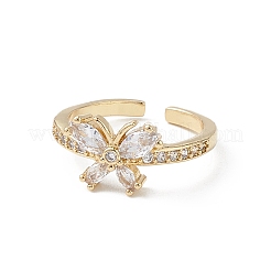 Butterfly Clear Cubic Zirconia Cuff Ring&nbsp;RJEW-M146-11G