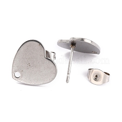 Non-Tarnish 304 Stainless Steel Stud Earring Findings&nbsp;EJEW-O104-15P