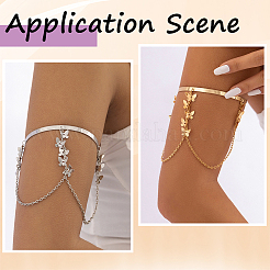 2Pcs 2 Colors Iron and Brass Upper Arm Bangles&nbsp;BJEW-CY0001-11A