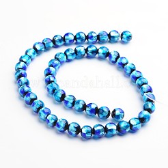 Handmade Silver Foil Glass Round Beads&nbsp;FOIL-I005-01B