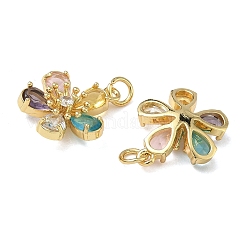 Brass Micro Pave Cubic Zirconia Pendants&nbsp;KK-L257-15G