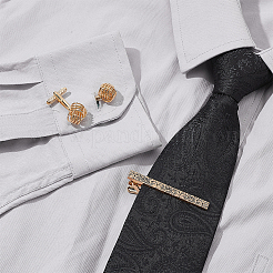 Brass Cufflinks & Tie Clips&nbsp;AJEW-AR0001-99
