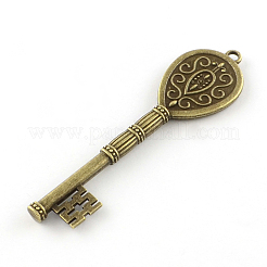 Skeleton Key Tibetan Style Alloy Big Pendant Cabochon Settings&nbsp;TIBEP-S292-05AB-FF