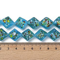 Frosted Handmade Lampwork Beads Strands&nbsp;LAMP-A010-01D