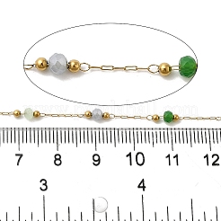 Handmade 304 Stainless Steel & Glass Beaded Chains&nbsp;CHS-L031-03G