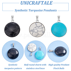 12Pcs 3 Colors Synthetic Turquoise Pendants&nbsp;STAS-UN0039-61