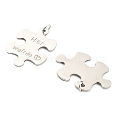 Non-Tarnish 304 Stainless Steel Split Big Pendants&nbsp;LS-STAS-B048-02P