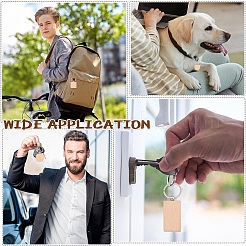 20Pcs 4 Styles Natural Wood Keychains&nbsp;HJEW-YW0001-10