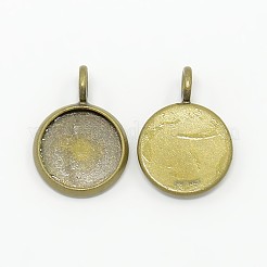 Brass Pendant Cabochon Settings&nbsp;X-KK-H280-01AB