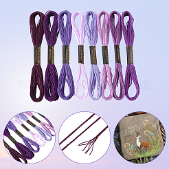 8 Skeins 8 Colors 6-Ply Polyester Embroidery Floss&nbsp;OCOR-CY0002-09E