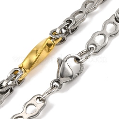 201 Stainless Steel Twist Links Chain Necklace&nbsp;NJEW-F22-39Q-GP