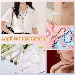 100Pcs Natural White Moonstone Round Beads with Strong Stretchy Beading Elastic Thread&nbsp;G-SZ0002-31