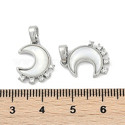 Natural White Shell Moon Pendants&nbsp;KK-U043-23P-02