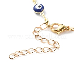 Brass Enamel Evil Eye Link Chain Necklaces&nbsp;NJEW-JN03456