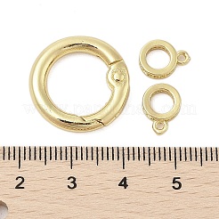 Interlocking Ring Rack Plating Brass Micro Pave Cubic Zirconia Pendants&nbsp;KK-Z074-37G