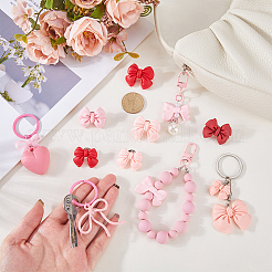 11Pcs Acrylic & Alloy & Plastic Pearl Keychains&nbsp;SJEW-WR00005