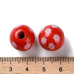 Printed Wood European Beads&nbsp;WOOD-Z002-08K