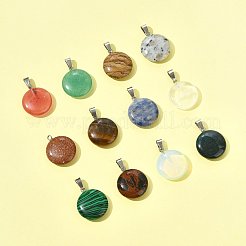12Pcs 12 Styles Natural & Synthetic Mixed Gemstone Pendants&nbsp;G-FS0005-91