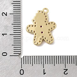 Christmas Brass Micro Pave Cubic Zirconia Pendants&nbsp;KK-L258-04G-D01