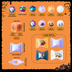 26Pcs 10 Styles Halloween Theme UV Plating Rainbow Iridescent Acrylic Beads&nbsp;PACR-TA0001-16