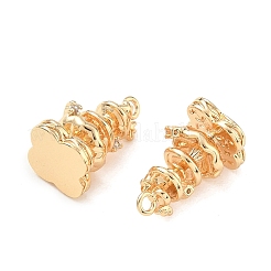 Brass Micro Pave Clear Cubic Zirconia Pendants&nbsp;KK-K351-68G