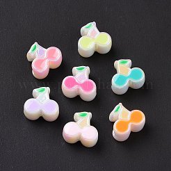 UV Plating Rainbow Iridescent Acrylic European Beads&nbsp;SACR-E009-42