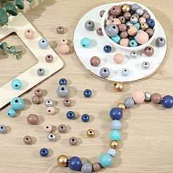 Baking Paint Wood Beads&nbsp;WOOD-SP0001-77A