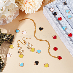 100Pcs 5 Colors Alloy Enamel Charms&nbsp;ENAM-SC0005-32