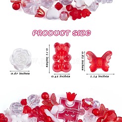 150 Pieces Random Rose Acrylic Beads Bear Pastel Spacer Beads Butterfly Loose Beads for Jewelry Keychain Phone Lanyard Making&nbsp;X-JX543H