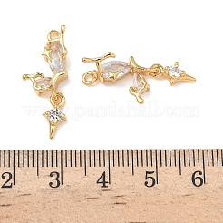 Brass Micro Pave Clear Cubic Zirconia Pendants&nbsp;KK-H0526-17G