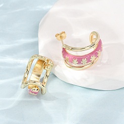 Rack Plating Brass Enamel Stud Earrings&nbsp;KK-CBAB1AF-38B-G