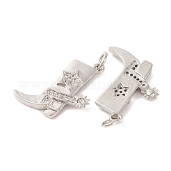 Rack Plating Brass Micro Pave Clear Cubic Zirconia Pendants&nbsp;KK-H486-19P