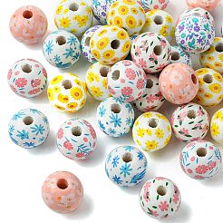 35Pcs 7 Colors Wood European Beads&nbsp;WOOD-FS0001-17