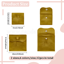 12Pcs 12 Styles Velvet Jewelry Pouches&nbsp;ABAG-AN0001-03