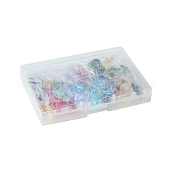 48Pcs 8 Colors Electroplate Glass Links Connectors&nbsp;EGLA-FS0001-48