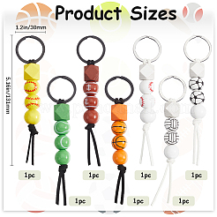 7Pcs 7 Colors Wooden Keychain&nbsp;KEYC-SP0001-08