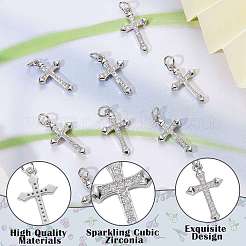 10Pcs Brass Micro Pave Cubic Zirconia Pendants&nbsp;ZIRC-SZ0005-70P