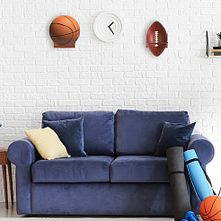 Wall Mounted Wood & Iron Basketball Rack&nbsp;AJEW-WH0248