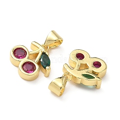 Brass Micro Pave Cubic Zirconia Pendants&nbsp;KK-L243-01G-02