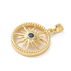 Brass Micro Pave Cubic Zirconia Pendants&nbsp;KK-P334-01G
