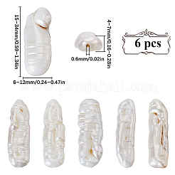 6Pcs Natural Keshi Pearl Beads&nbsp;PEAR-SC0001-25