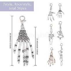 56Pcs 7 Style Alloy Pendant Decoration&nbsp;HJEW-CA00045